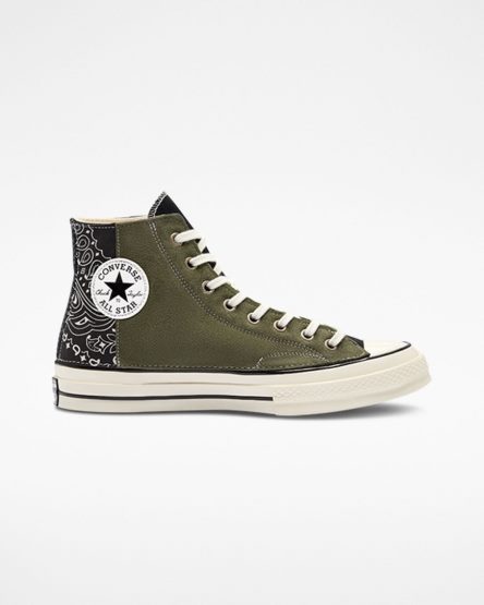 Women's Converse Chuck 70 LTD Paisley Suede High Top Shoes Black Green | AU 1095EL